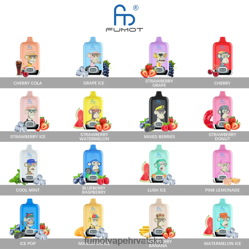 Fumot Vape Price | led od jagoda Z0020B149 jednokratni vape pod 12000 - 20 ml (1 komad) Fumot Digital Box