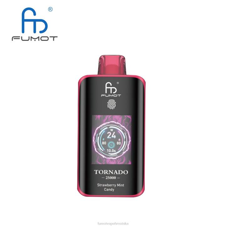Fumot Tornado 25000 vape za jednokratnu upotrebu bombon od jagode i mente TL2015 Fumot Review