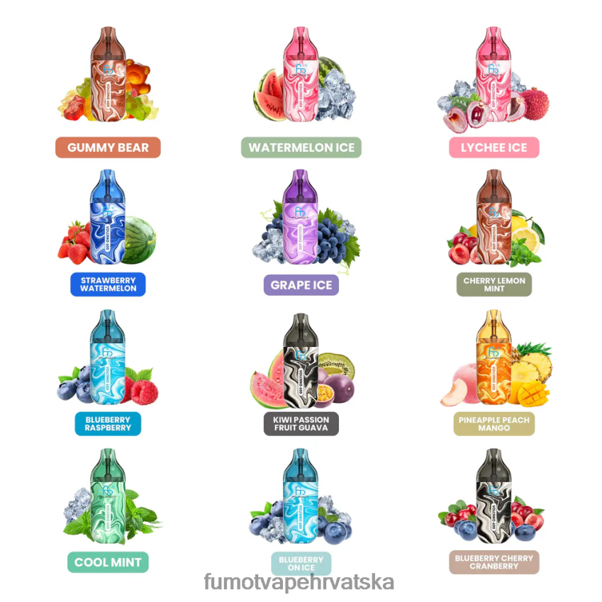 Fumot Vapes | ananas breskva mango Z0020B294 Jednokratni vape usklađen s 600 tpd - 2 ml (set od 3 komada) Fumot Volcano