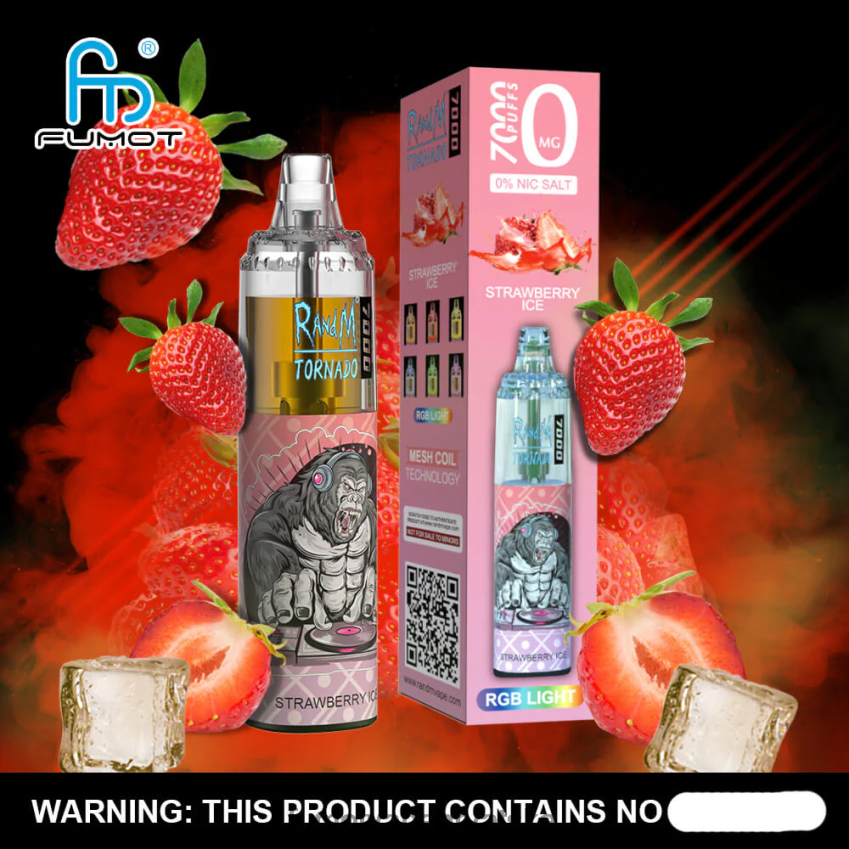 Fumot Vape Hrvatska | jagoda kivi Z0020B542 7000 jednokratna vape olovka 0% - 14 ml (1 komad) Fumot Tornado