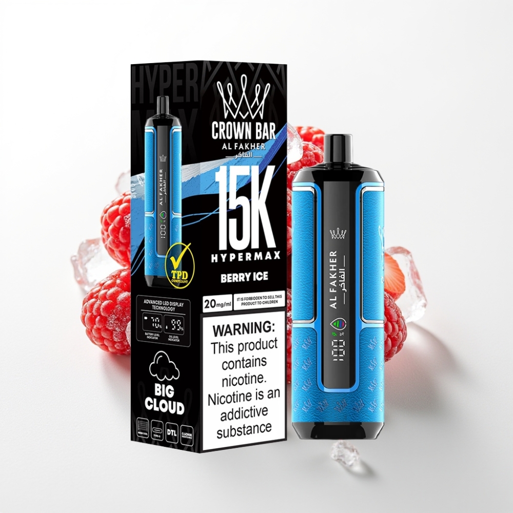 Al Fakher Crown Bar 15K Hypermax DTL 22ml Jagoda Led