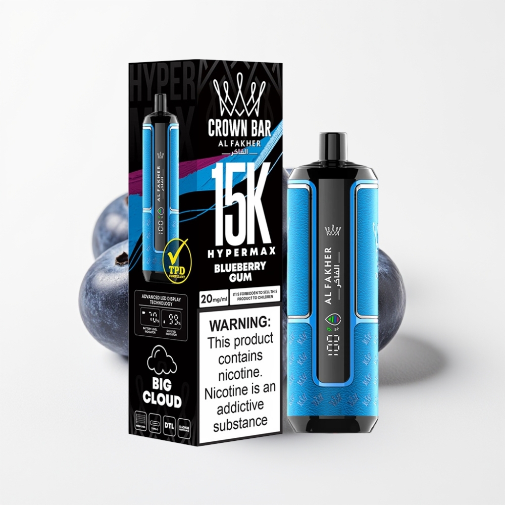 Al Fakher Crown Bar 15K Hypermax DTL Borovnica Žvakaća Guma