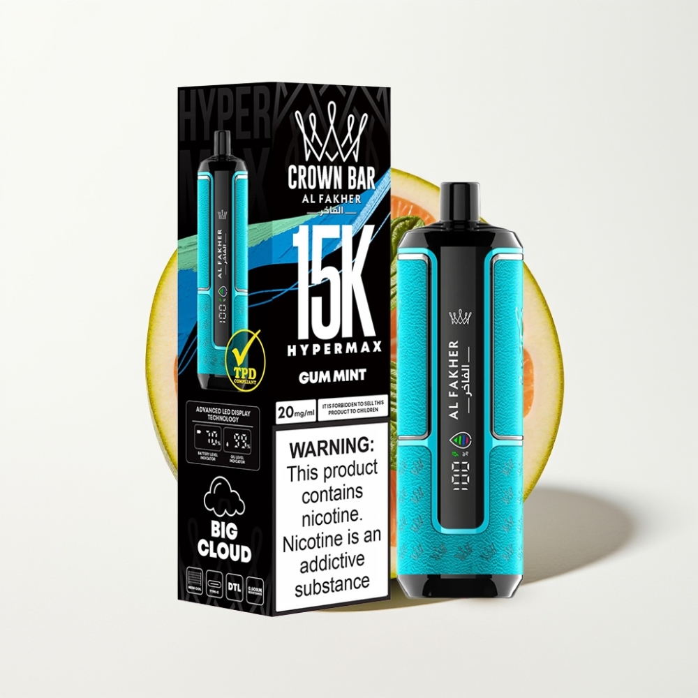 Al Fakher Crown Bar 15K Hypermax Jednokratna Vape Kit - Gum Meta
