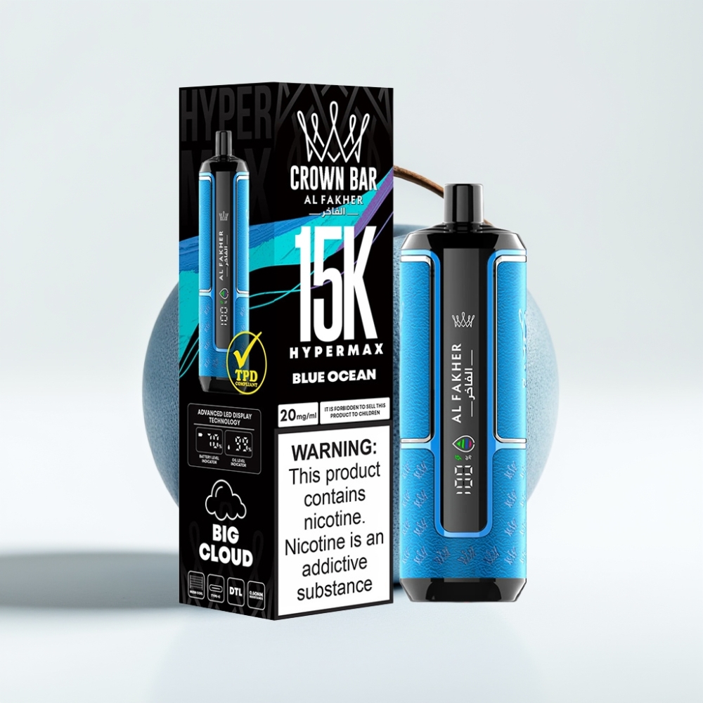 Al Fakher Crown Bar 15K Hypermax Plavog Oceana Jednokratna Vape Pen