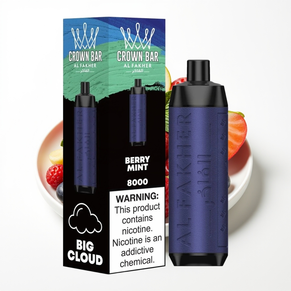 Al Fakher Crown Bar 8000 Crystal Bubnjevi 18ml Jagoda Metvica