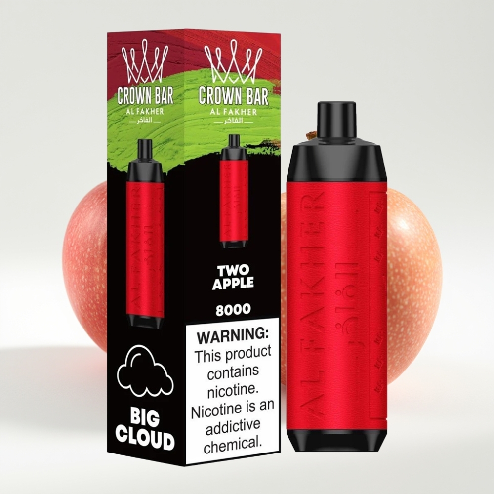 Al Fakher Crown Bar 8000 Crystal Jednokratna Vape Dvije Jabuke