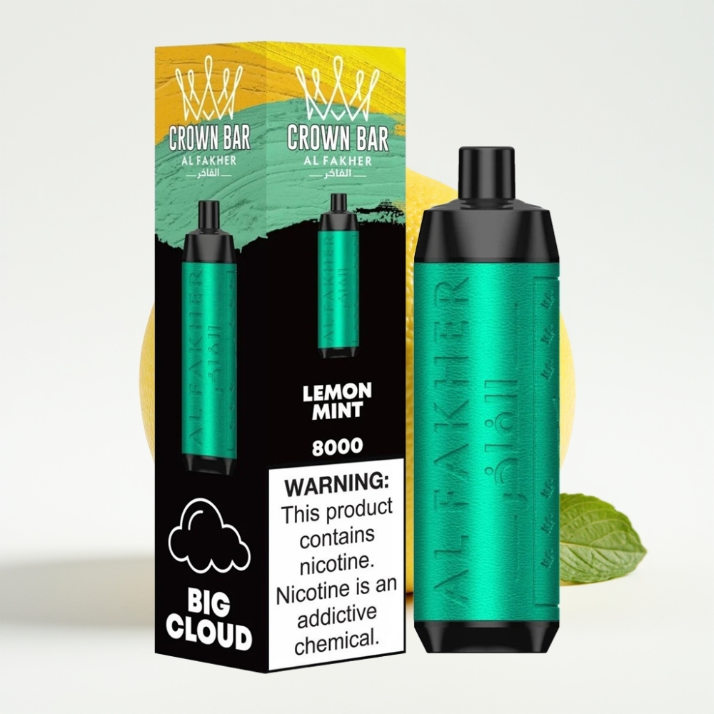 Al Fakher Crown Bar 8000 Crystal Jednokratna Vape Limeta Metvica 18ml