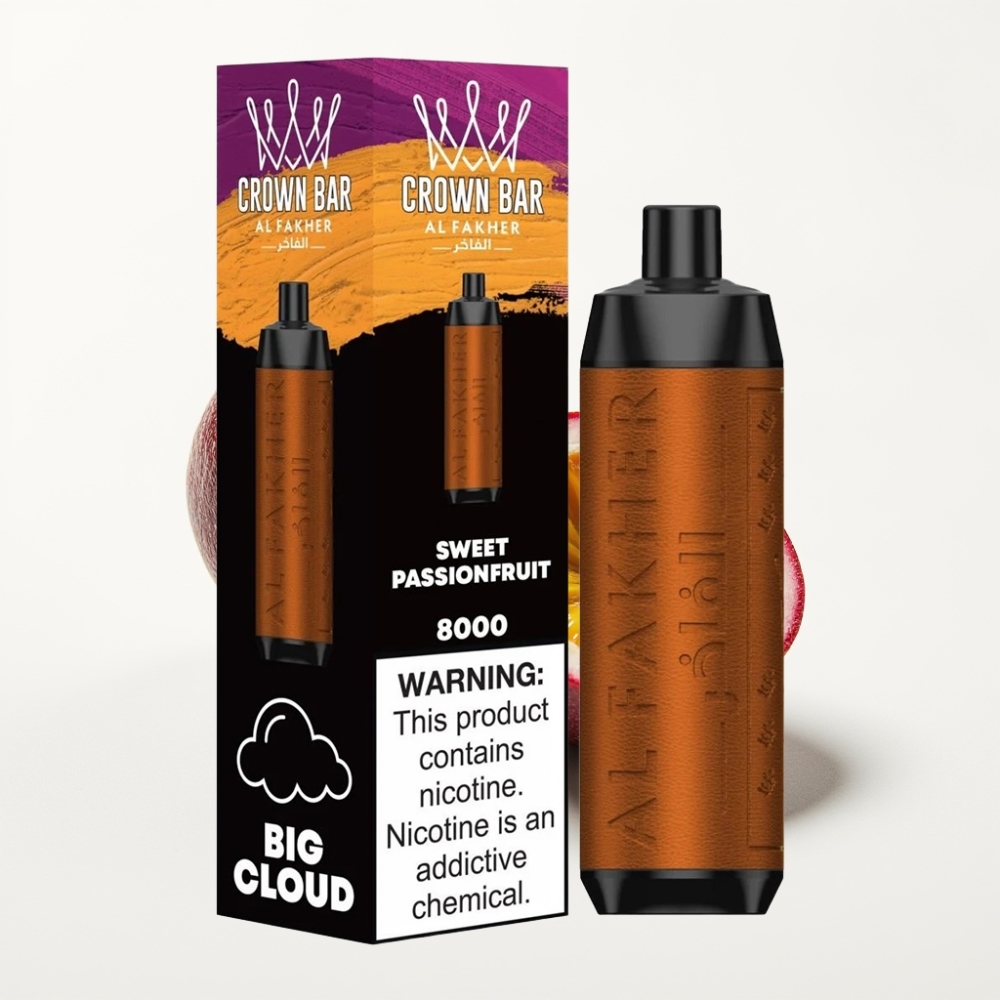 Al Fakher Crown Bar 8000 Crystal Jednokratna Vape Slatka Marakuja