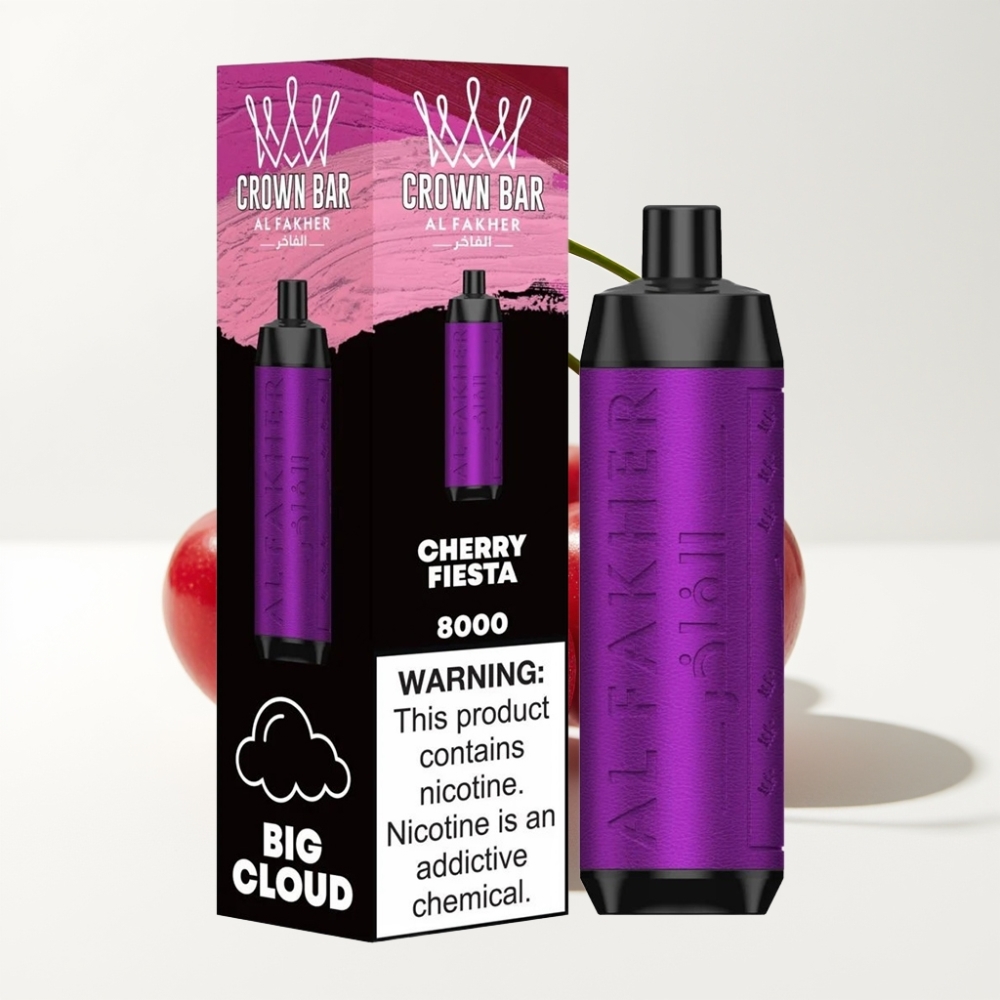 Al Fakher Crown Bar 8000 Crystal Jednokratna Vape Trešnja Fiesta 18ml