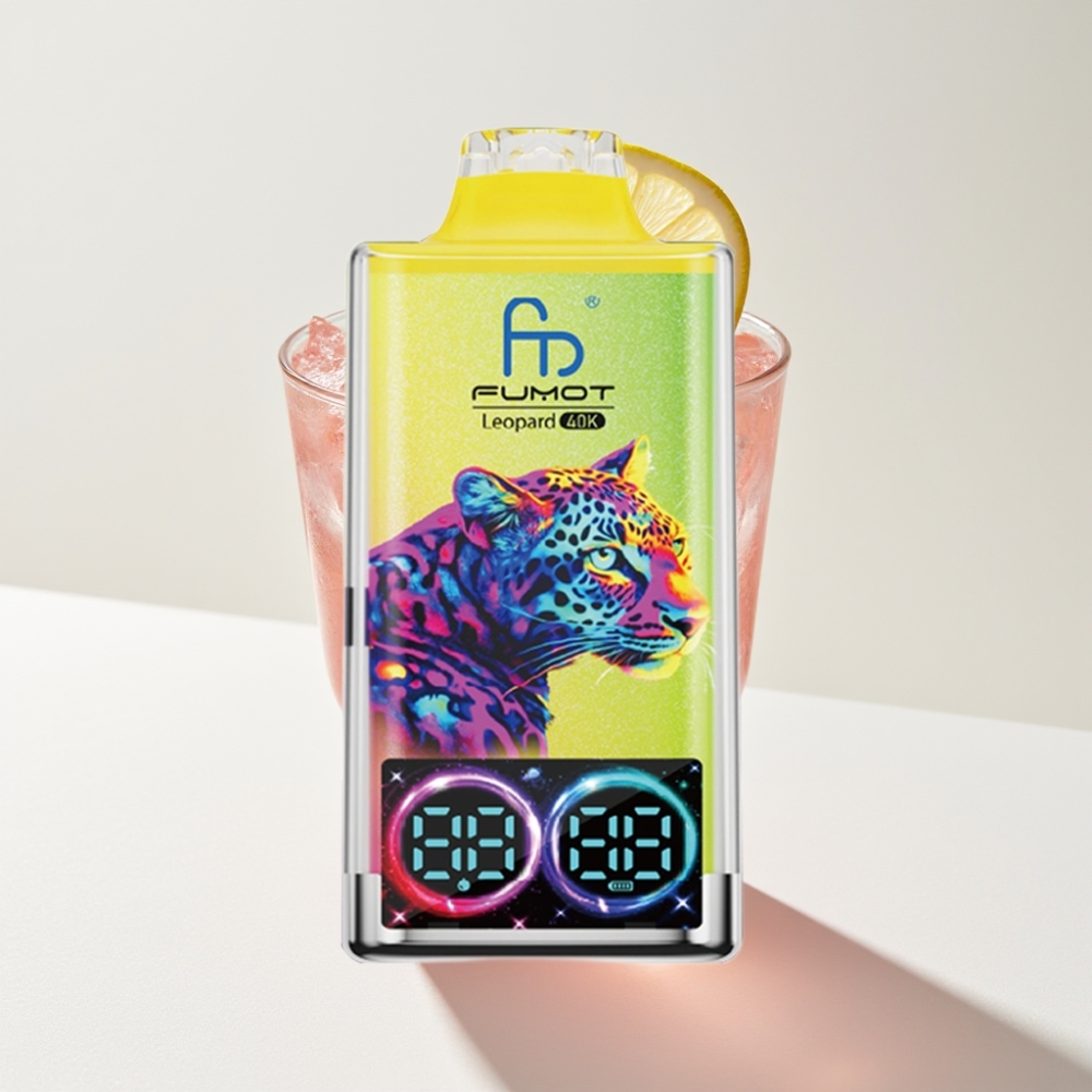 Fumot Leopard 40K Puffs Dual Mesh Ružičasti Limunad