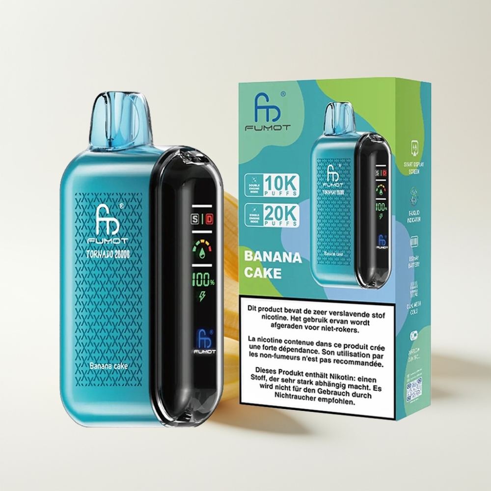 Fumot Tornado 20000 Puffs Dual Mesh Coil Okus Banana Kolač