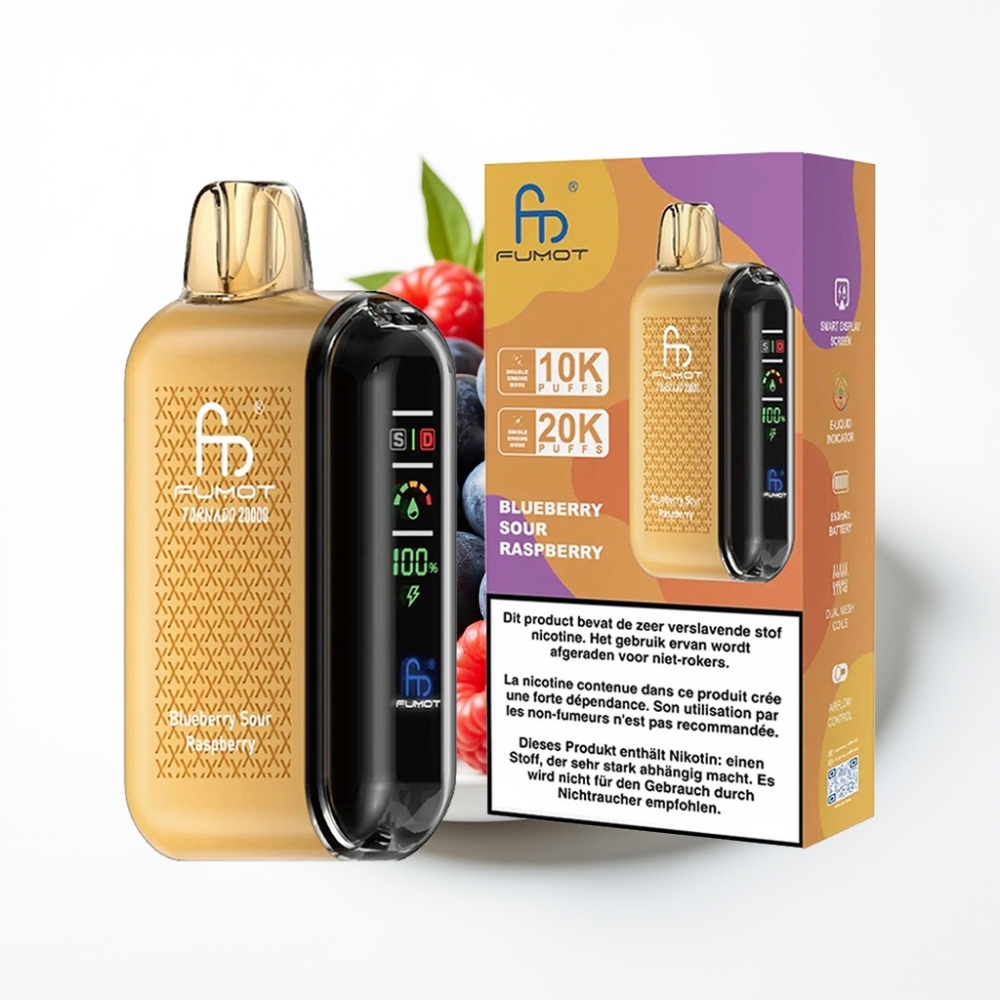 Fumot Tornado 20000 Puffs Dual Mesh Coil Okus: Borovnica i Kisela Malina