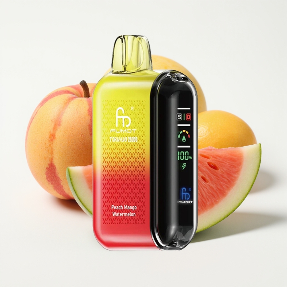 Fumot Tornado 20000 Puffs Dual Mesh Coil Okus: Breskva Mango Lubenica