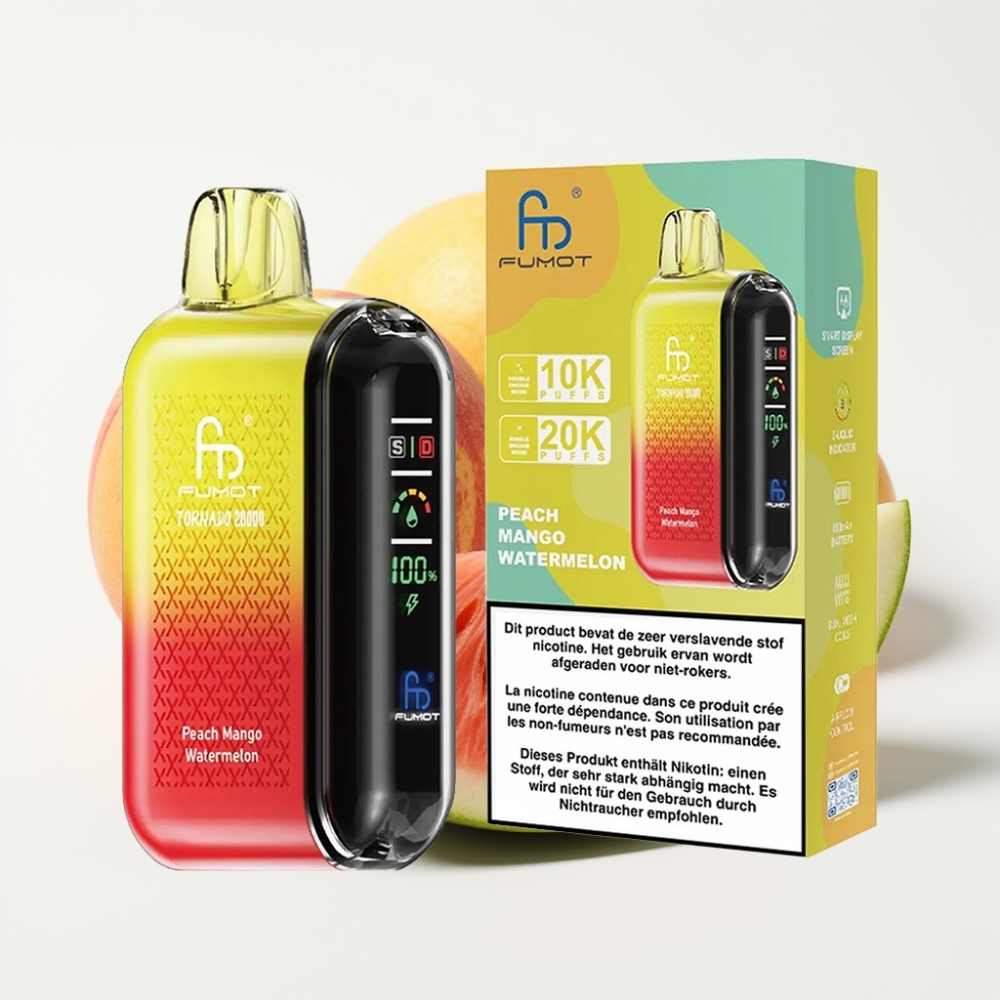 Fumot Tornado 20000 Puffs Dual Mesh Coil Okus: Breskva Mango Lubenica
