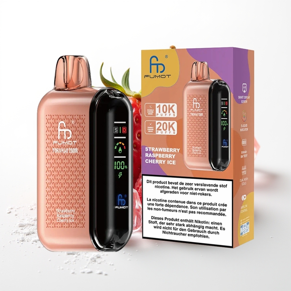 Fumot Tornado 20000 Pufova Dual Mesh Jagoda Malina Trešnja Led