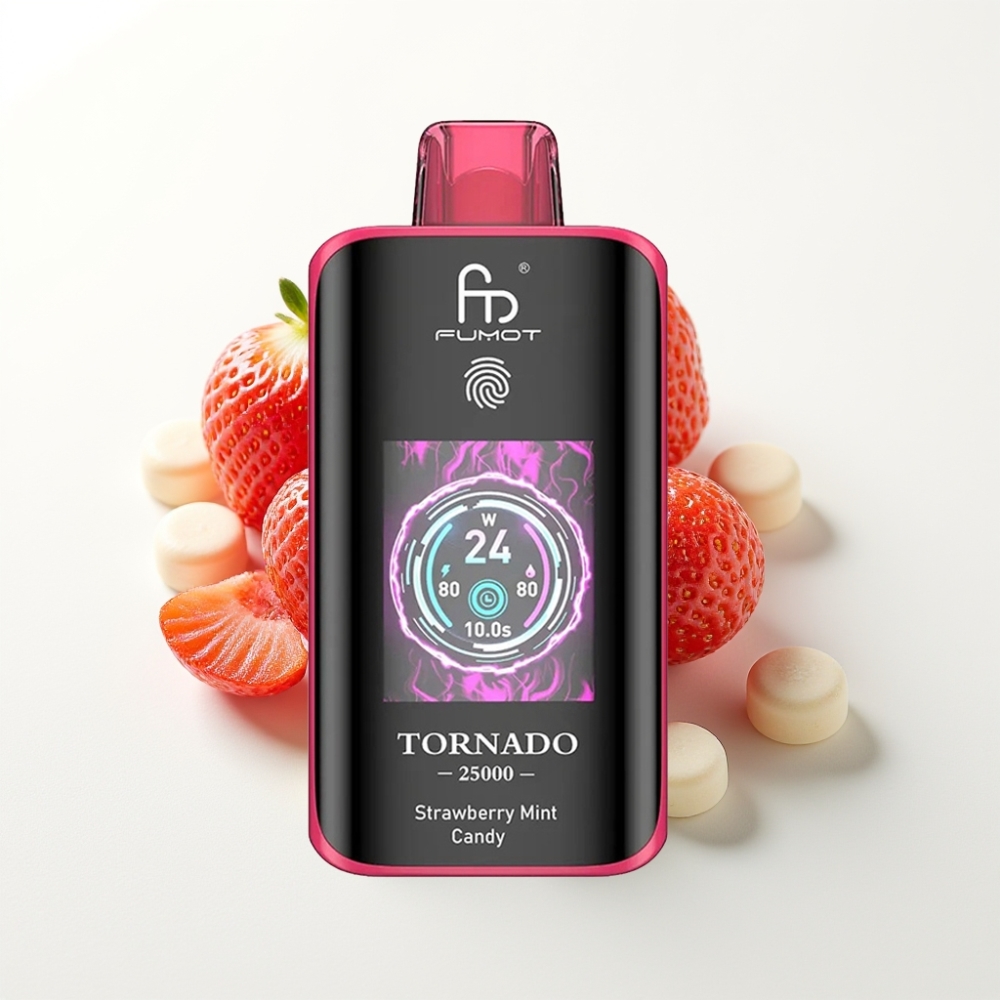 Fumot Tornado 25000 Puffovi s HD Ekranom Jagoda Mint Bombonica