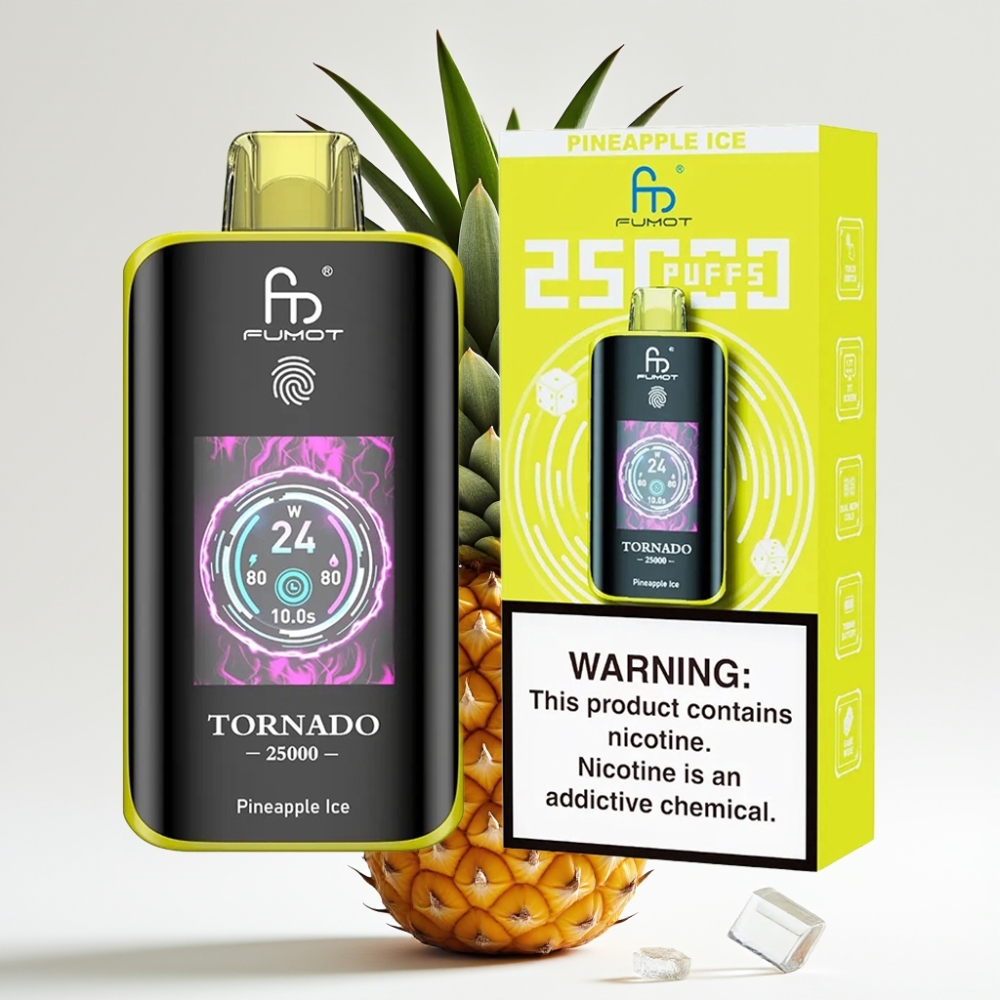 Fumot Tornado 25000 Puffs HD Ekran Ananas Led