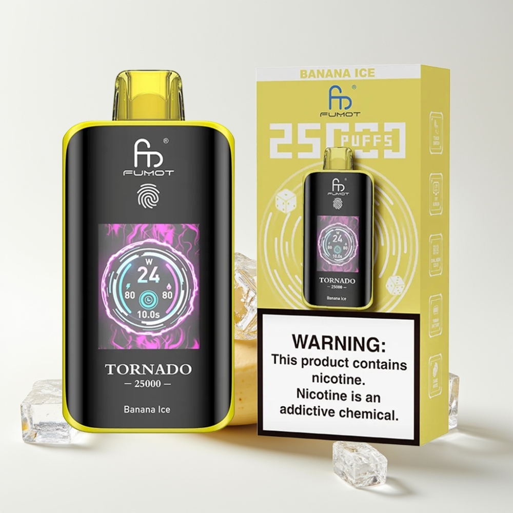 Fumot Tornado 25000 Puffs HD Ekran Banana Ice