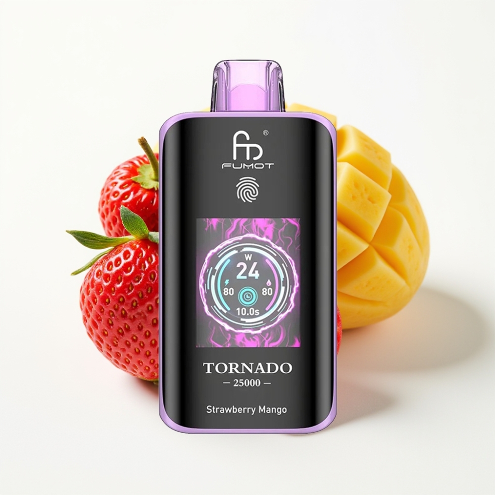 Fumot Tornado 25000 Puffs HD Ekran Jagoda Mango