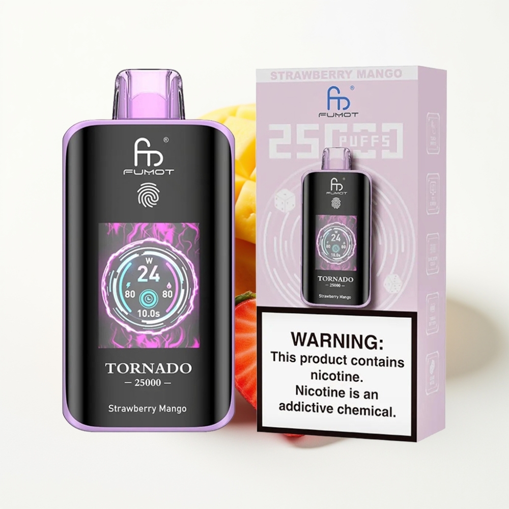 Fumot Tornado 25000 Puffs HD Ekran Jagoda Mango