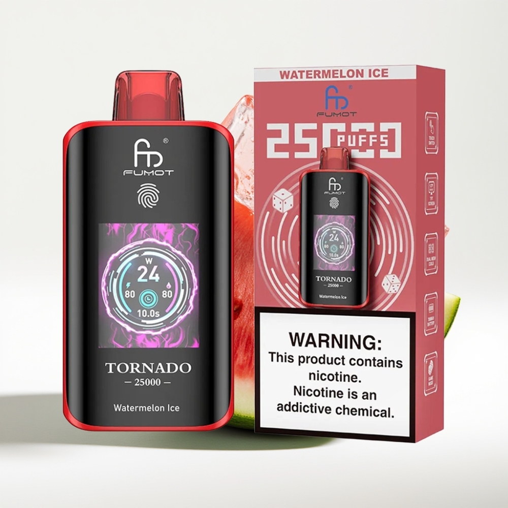 Fumot Tornado 25000 Puffs HD Ekran Lubenica Led