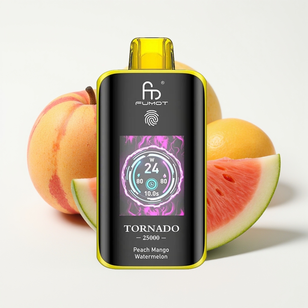 Fumot Tornado 25000 Puffs HD Ekran Okus Breskva Mango Lubenica