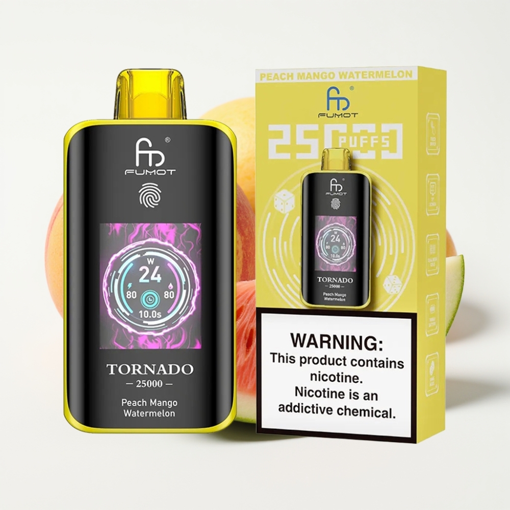 Fumot Tornado 25000 Puffs HD Ekran Okus Breskva Mango Lubenica