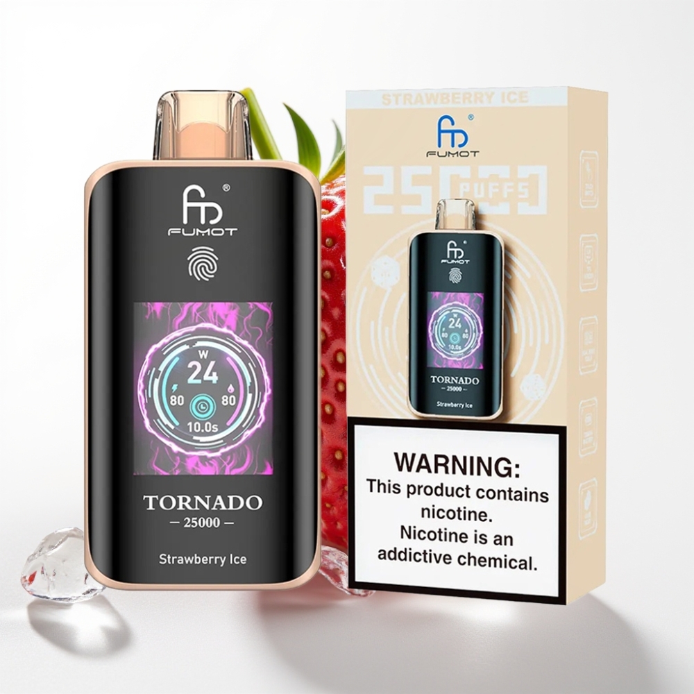 Fumot Tornado 25000 Puffs Jagoda Led s HD Ekranom