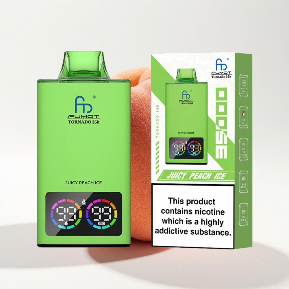 Fumot Tornado 35000 s RGB Rasvjetom Aroma: Sočni Ledeni Breskva