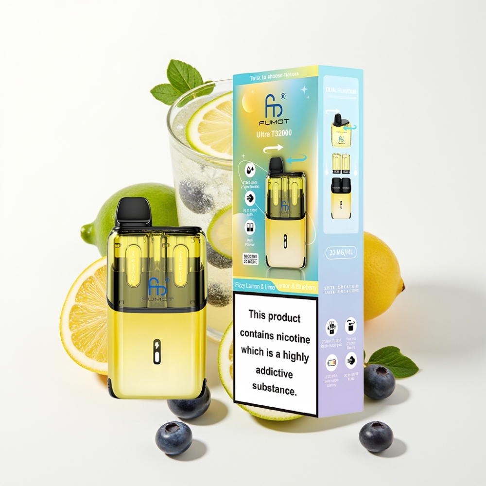 Fumot Ultra T32000 24ml Gazirani Limeta & Limun - Limun & Borovnica