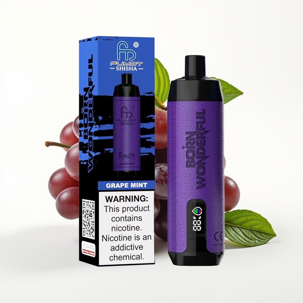 RandM Fumot Shisha 10000 Puffova Disposable Vape Grožđe Metvica 18ml