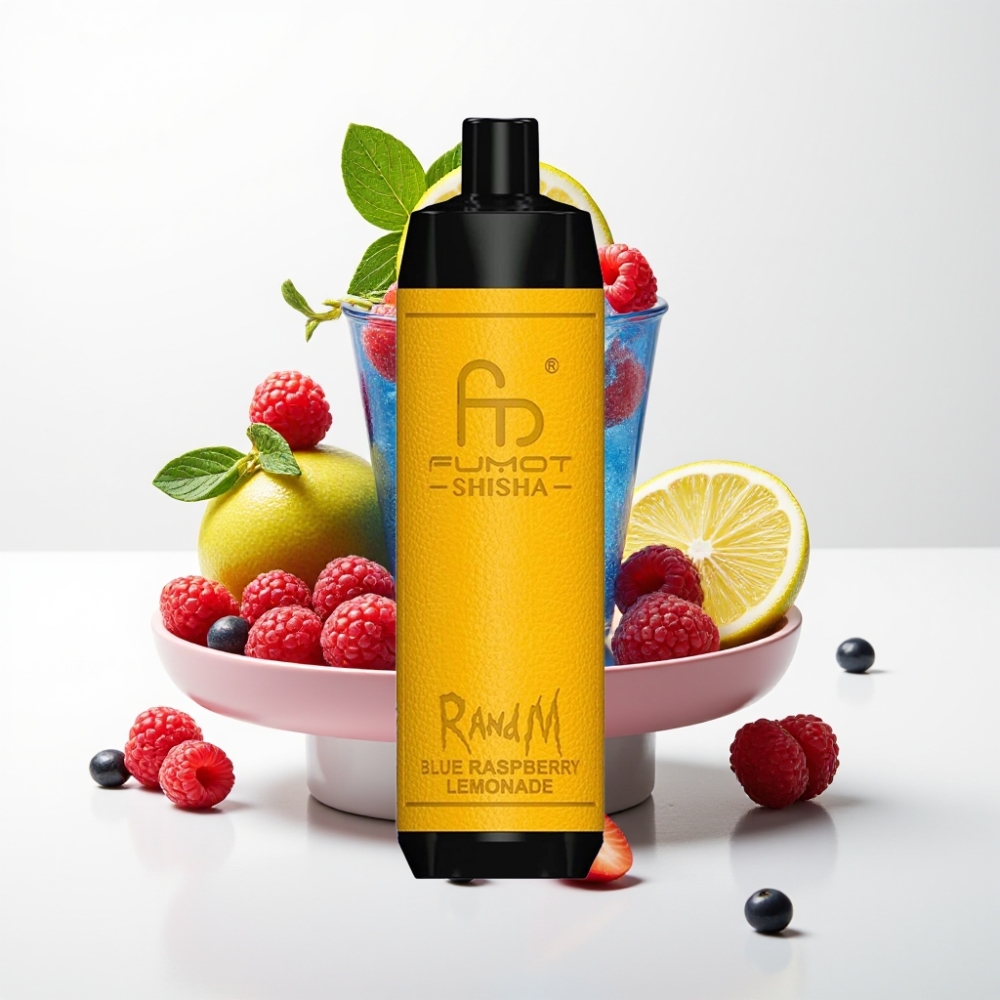 RandM Fumot Shisha 10000 Puffs 18ml Dizposable Vape Plava Malina Limunada