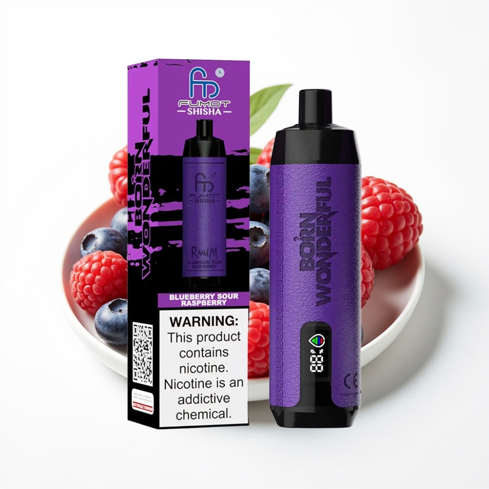 RandM Fumot Shisha 10000 Puffs 18ml Predpunjeni E-likvid Aroma: Borovnica-Kisela Malina