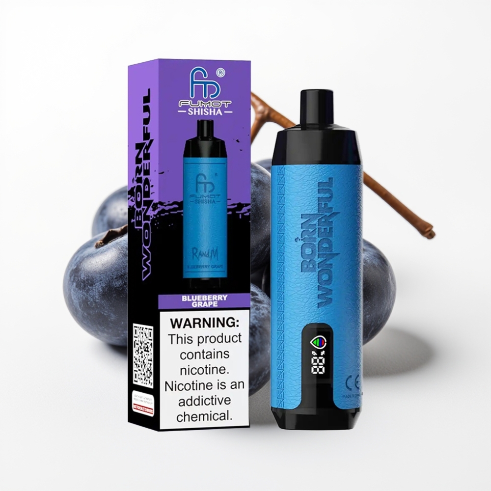 RandM Fumot Shisha 10000 Pufova Disposable Vape Borova Grožđe