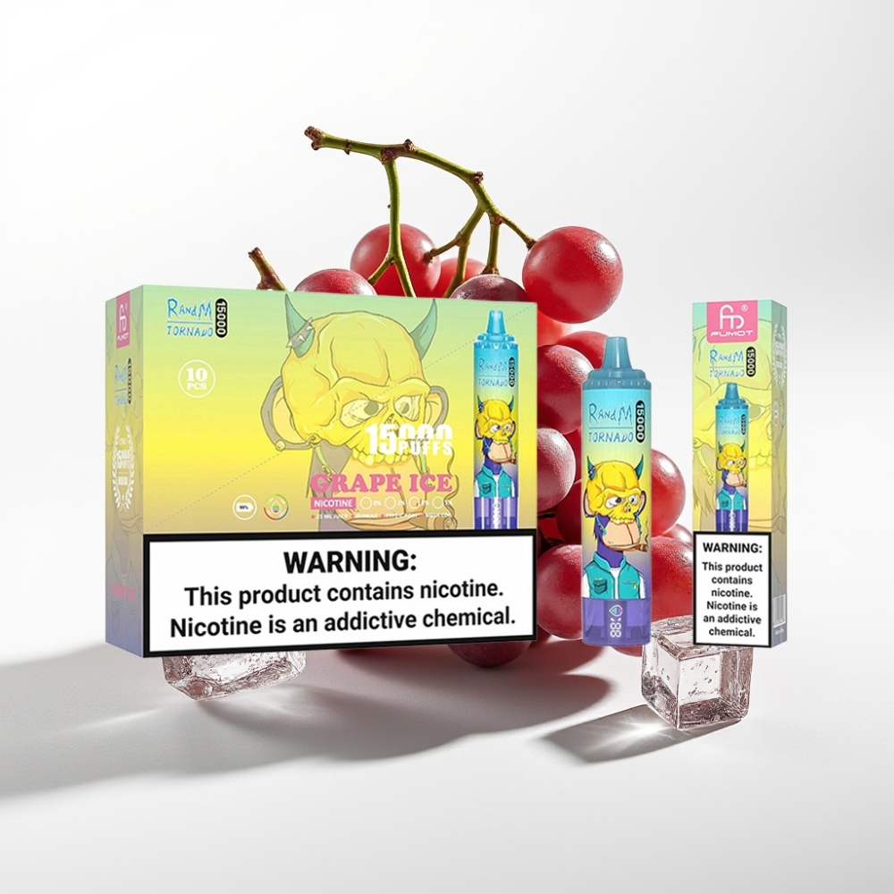 Fumot RandM Tornado 15000 Puffs 25ml Grožđe Led