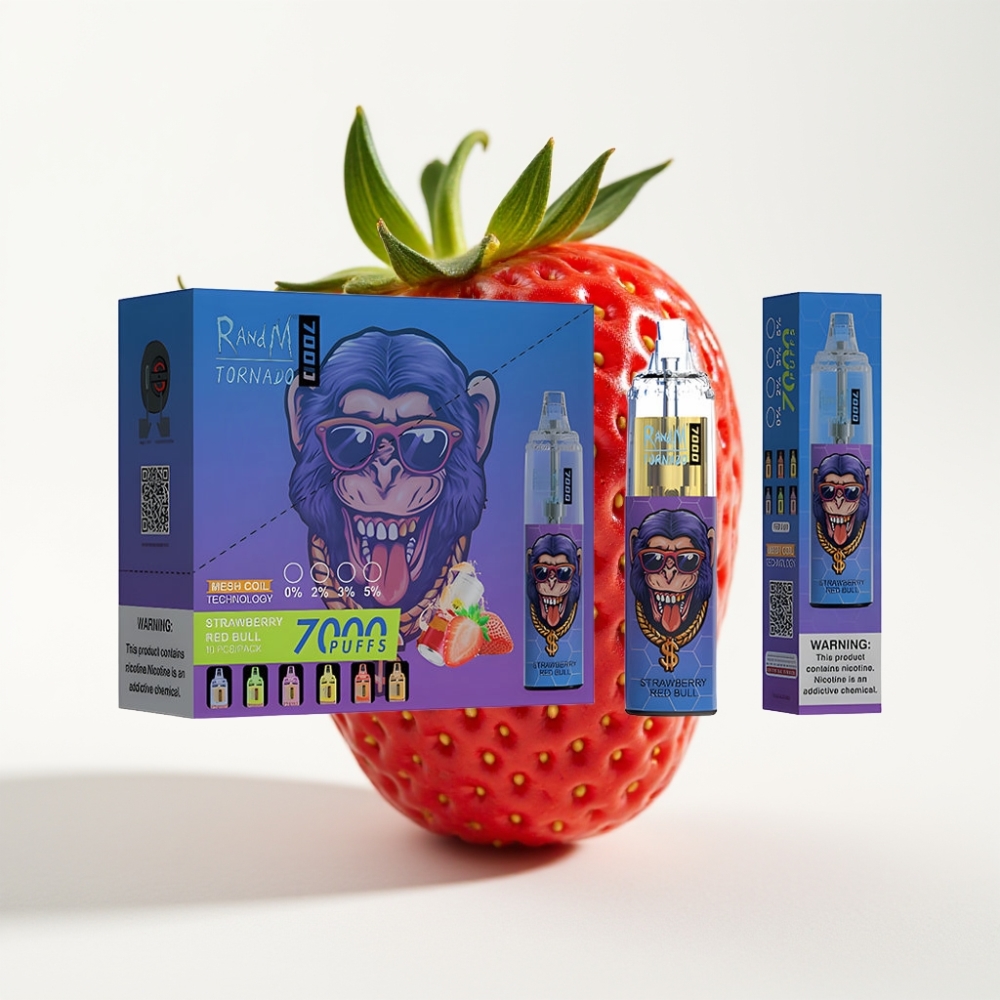 Fumot Tornado 7000 Puffs 14 ML Jagoda Red Bull