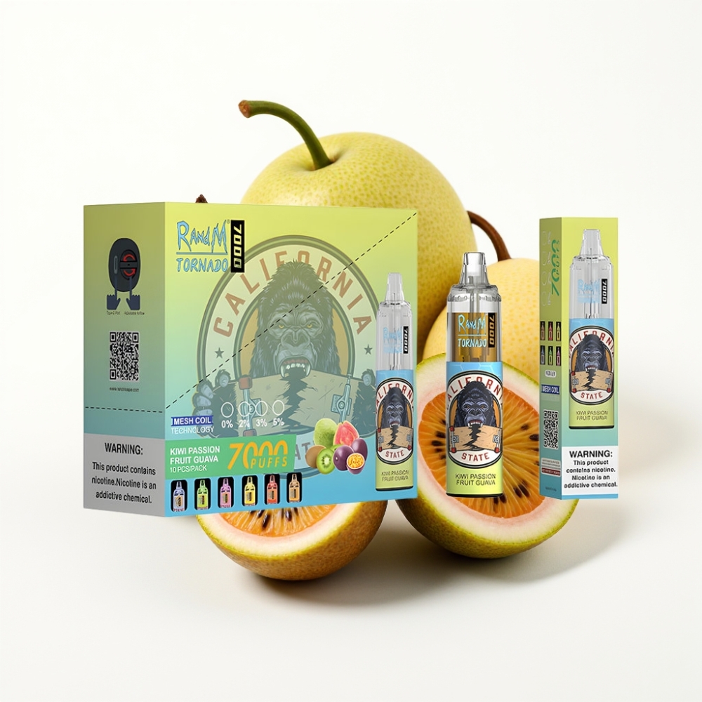 Fumot Tornado 7000 Pufova 14 ML Kiwi Marakuja Guava Disposable Vape