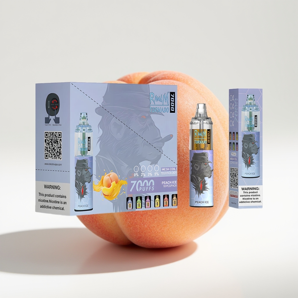 Fumot Tornado 7000 Pufova s Okusom Breskve i Leda