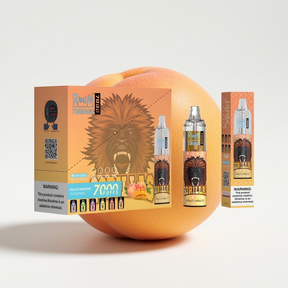 Fumot Tornado 7000 Pufova s Okusom Breskve i Manga s RGB Svjetlom