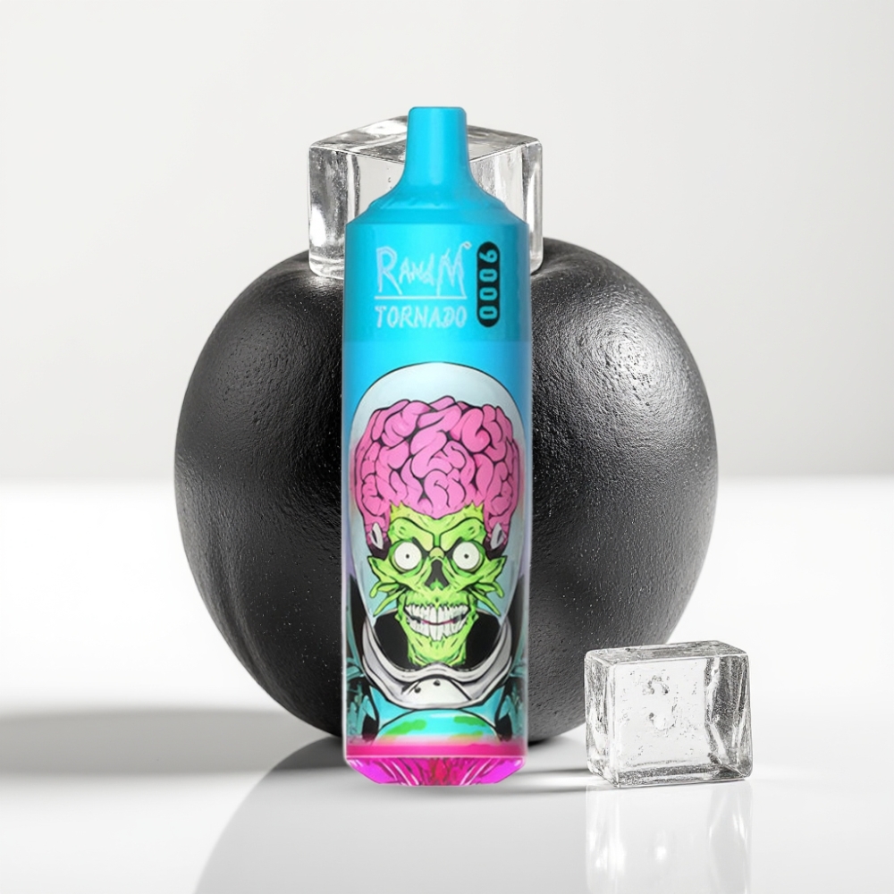 RandM Tornado 9000 Puffs 18 mL Crni Zmaj Led