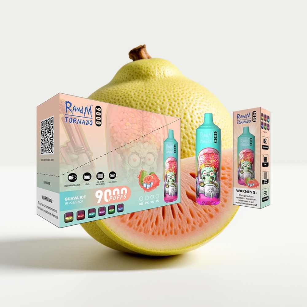 RandM Tornado 9000 Puffs 18 mL Guava Led (Guava Ice)