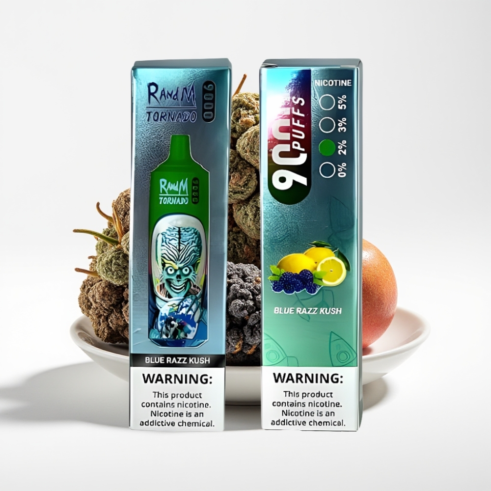 RandM Tornado 9000 Puffs 18 mL Plava Razz Kush