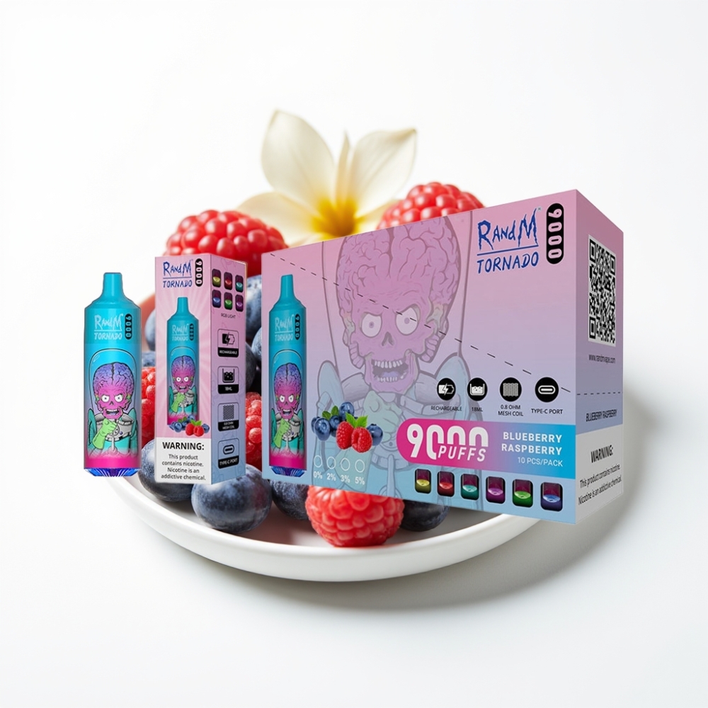 RandM Tornado 9000 Puffs 850 mAh Plava Malina