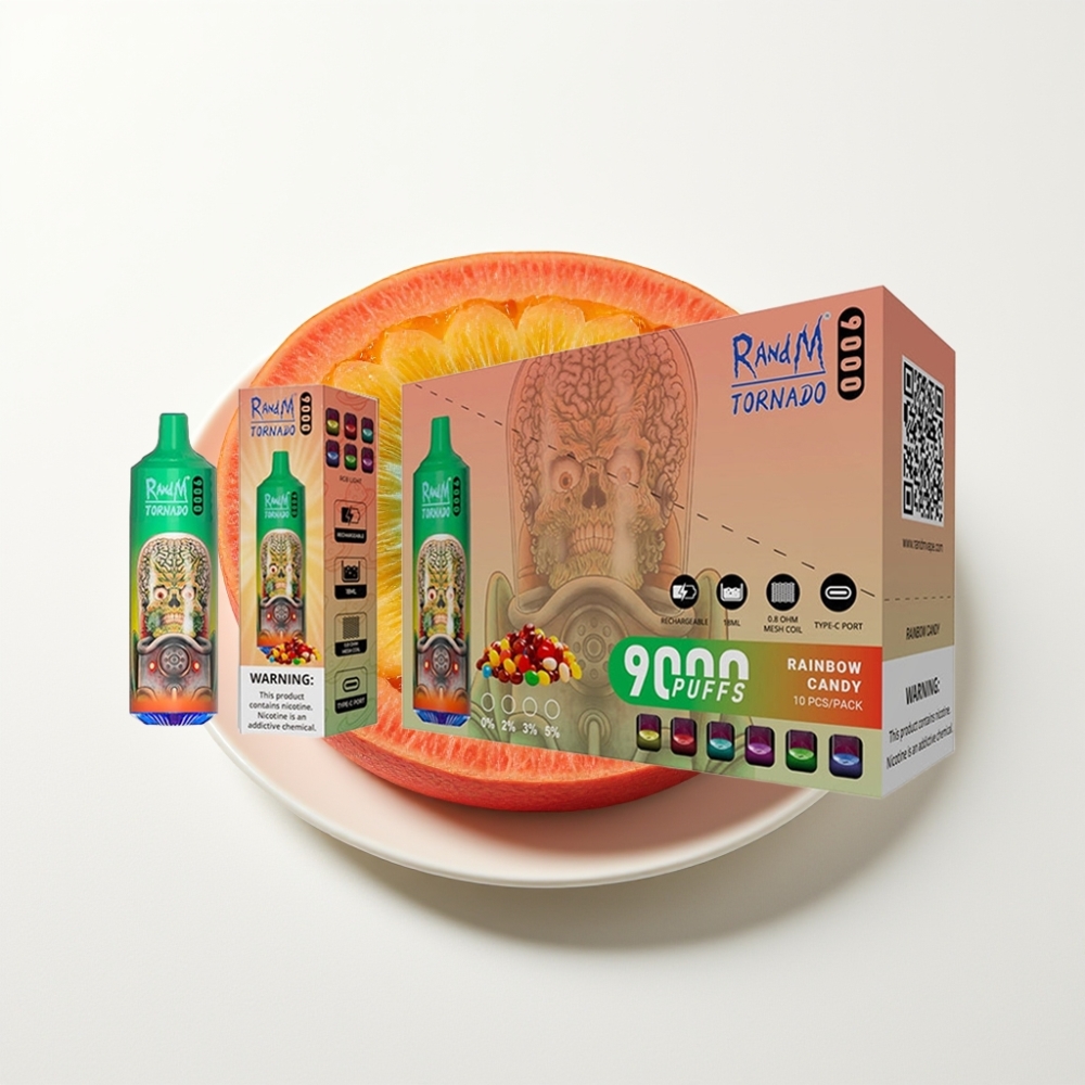 RandM Tornado 9000 Puffs Dugi Trajni Aromatični Disposable Vape Duga Boja Slatkiša