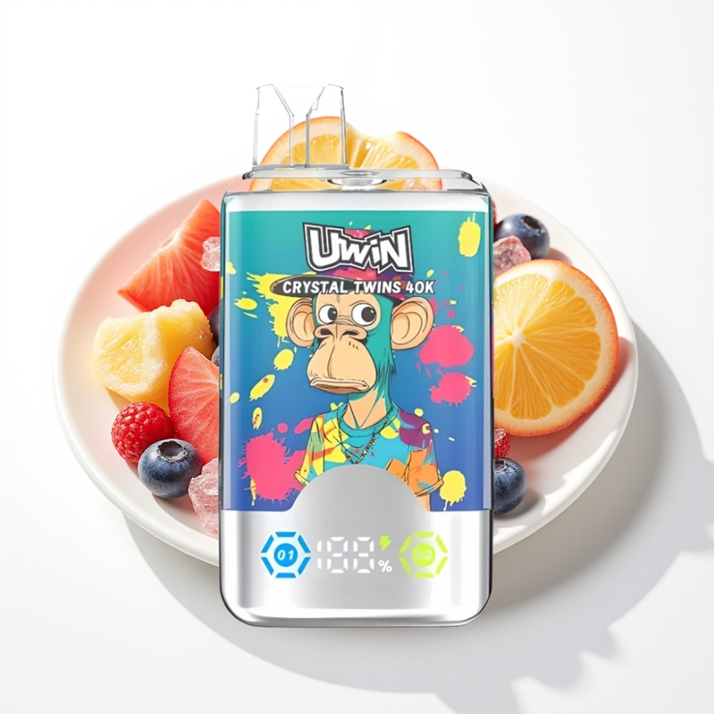 UWIN Crystal Twins 40000 Puffs Borovnica Na Ledu Ljetna Breskva Na Ledu