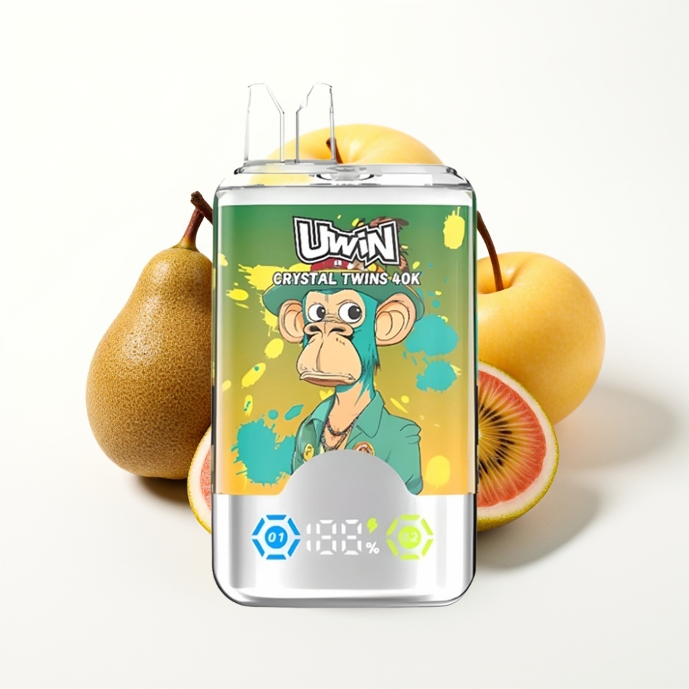 UWIN Crystal Twins 40000 Puffs Dvostruki Okus (Kivi Marakuja Guava Dvije Jabuke)